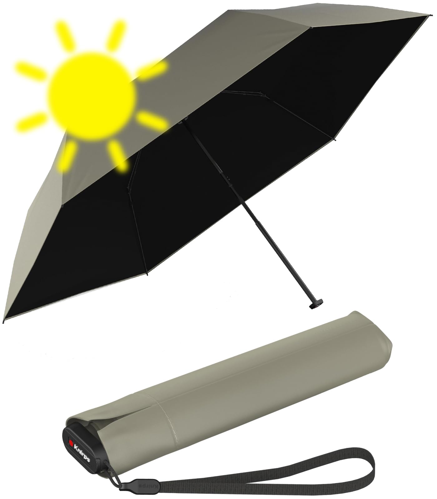 Knirps umbrella US.050 Ultra Light Slim Manual Heatshield Fashion Moss/Black khaki
