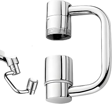 1440 Rotatable Faucet Aerator Extension, 2025 New 2 Modes Universal Sink Faucet for Splash Reduction, 1080 Rotating Multifunctional Faucet Extender for Bathroom Sink Kitchen 2