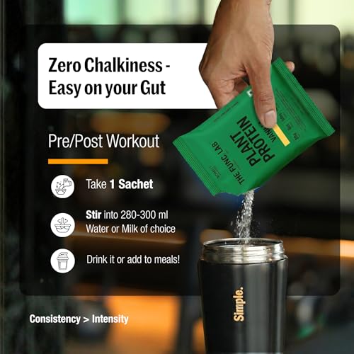 Image of The Func. Lab Plant Protein - Vanilla Travel Packs | (4 * 35g Sachets) Pack of 2 | 28g Protein per Scoop | Pea and Rice Blend | Vegan, Sugar‑Free, 100% Clean Label, Gut Friendly, Vegetarian