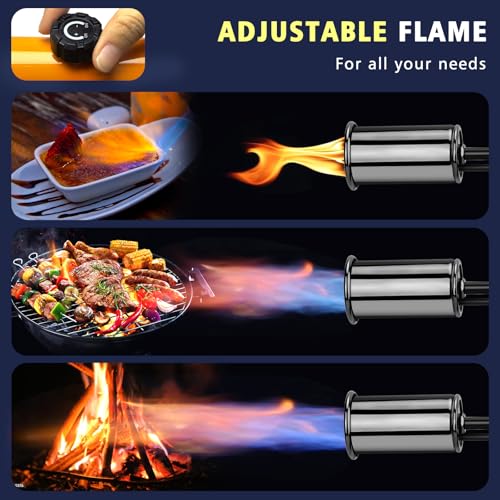 Image of ARTFLAMM Powerful Propane Torch Gun, Flamethrower with Turbo Mode, Charcoal Torch Lighter with Safety Lock, Kitchen Blow Torch for Cooking, BBQ, Searing Steak, Grill(Tank Not Included)