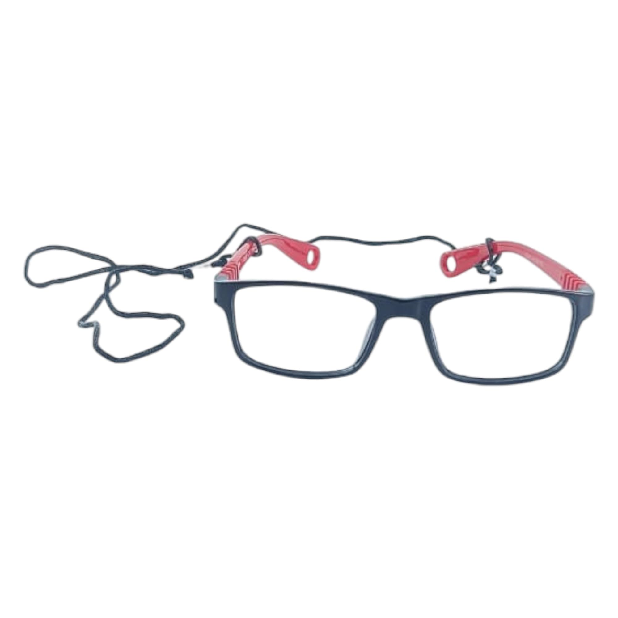 Redex Stylish Full Rim Rectangle Shape Flexible & Unbreakable Eyeglasses for Kids (Black) - Image 3 thumbnail