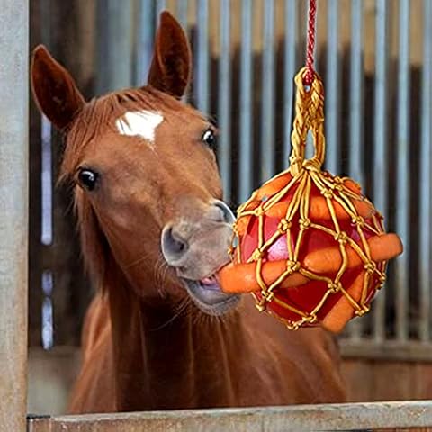 vomvomp Horse Carrot Feed Toy Hanging Carrot Feeding Toy Horse Treat Ball for Horse Stable Stall Rest Cover