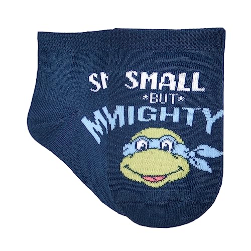 Teenage Mutant Ninja Turtles Boy's 6-Pack Team Ninja Quarter Socks, Navy, 2T-4T3