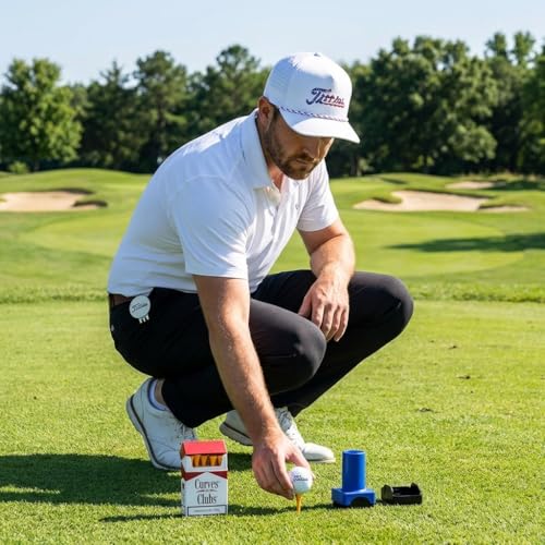 Image of Curves & Clubs Titties Golf Hat - Funny Golf Hat, Titties Hat - Funny American Hat - Men's Gifts (Cotton, White-Black)