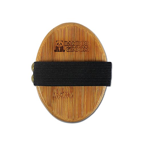 BAMBOO GROOM Curry Brush I Striegel mit weichen Gumminobben I Hundebürste für jedes Fell I Bürsten zur Fellpflege aus Bambus I Fellbürste zur Fellreinigung I Bürste für Katze & Hund