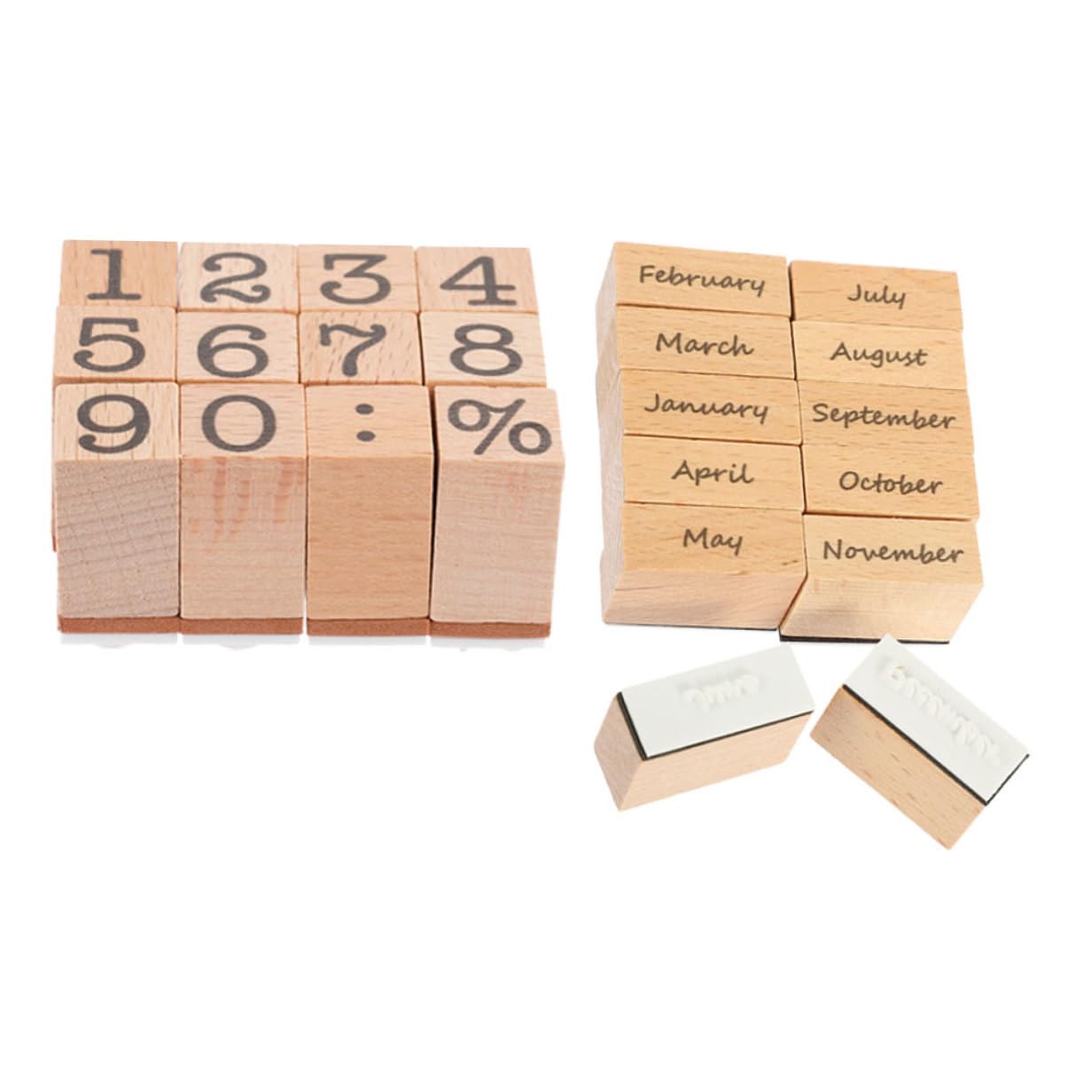 SHINEOFI 6 Juegos diario sello de bricolaje sello del planificador sellos de diario fecha sellos de números tallados decorativos para álbumes de recortes accesorio artesanal caucho