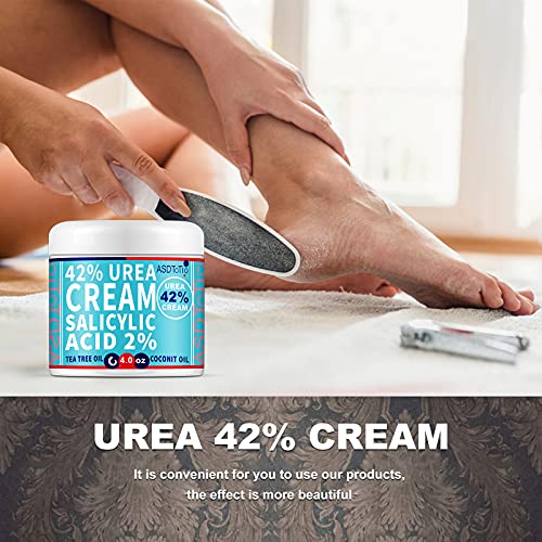 Asdtotio Urea Cream 42% Plus Salicylic Acid - Effective Moisturizing And Exfoliating Foot Cream - With Natural Ingredients - Soothe And Repair Dry Rough Skin - Suitable For Warts Corns Calluses And More - 4 Oz #TOP4