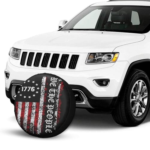 Image of Vintage America American Flag Spare Tire Cover Weatherproof Wheel Protectors Dust-Proof Sun Protection Wheel Tire Covers Universal Fit for Truck SUV RV Camper Trailer Car Accessories 15 inch