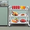 Catering Trolley met 3 etages, roestvrij staal, vloeren, theekarretje, keukenwagen, catering, opslag, trolley met rem…