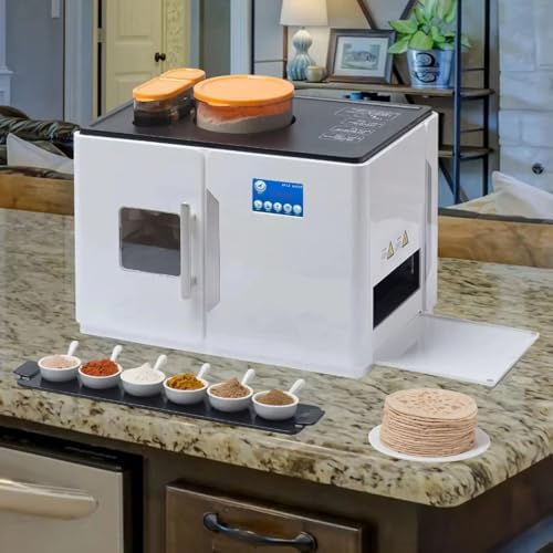 Automatic Roti Maker (8 Pcs/One Time) - Adjustable Thickness + Adjustable Time + Color Touch Screen, Electric Tortilla Making Machine, for Chapati, Flour Tortilla