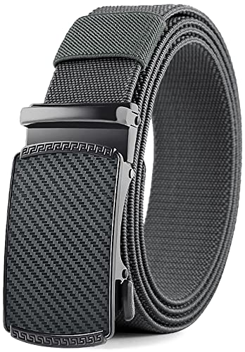 Image of DOOPAI Belt Men, elastic golf belts for men, 2 Pack Nylon Ratchet Belt Mens Belts Casual, Adjustable Trim to Fit