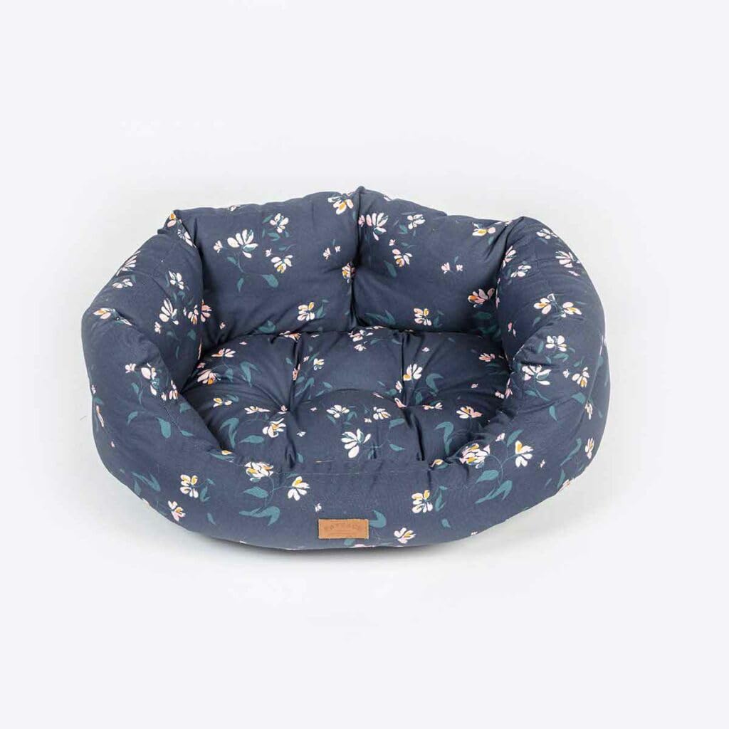 FatFace Hundebett – Marineblau, Blumenmuster, 76,2 Cm, Nachhaltig, Waschbar