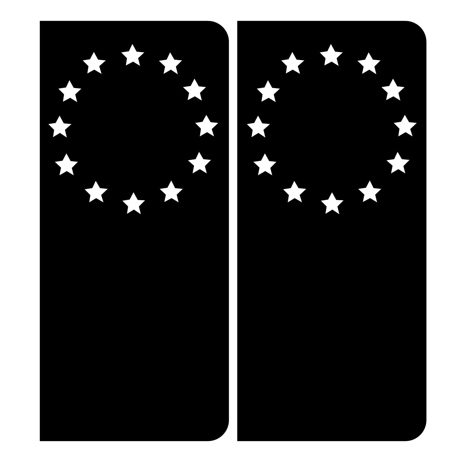 HADEXIA Adesivo targa auto nero stelle bianche lato destro