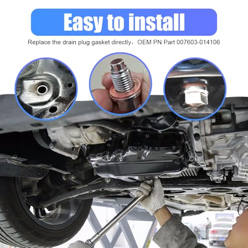 Image of 30PCS Oil Drain Plug Gasket, 14mm Cooper Crush Washer Oil Sealing Gaskets, Car Accessories Automotive Replacement Drain Plug Gaskets Compatible with OEM PN Part 007603-014106