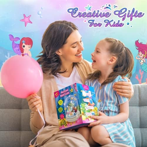 Dislocati 3-9 Year Old Girl Gifts, Mermaid Toys Gifts for Girls Arts and Crafts for Kids Presents for 3-8 Year Old Girls Night Light Christmas Xmas Gifts for Kids Lights Decorations Halloween