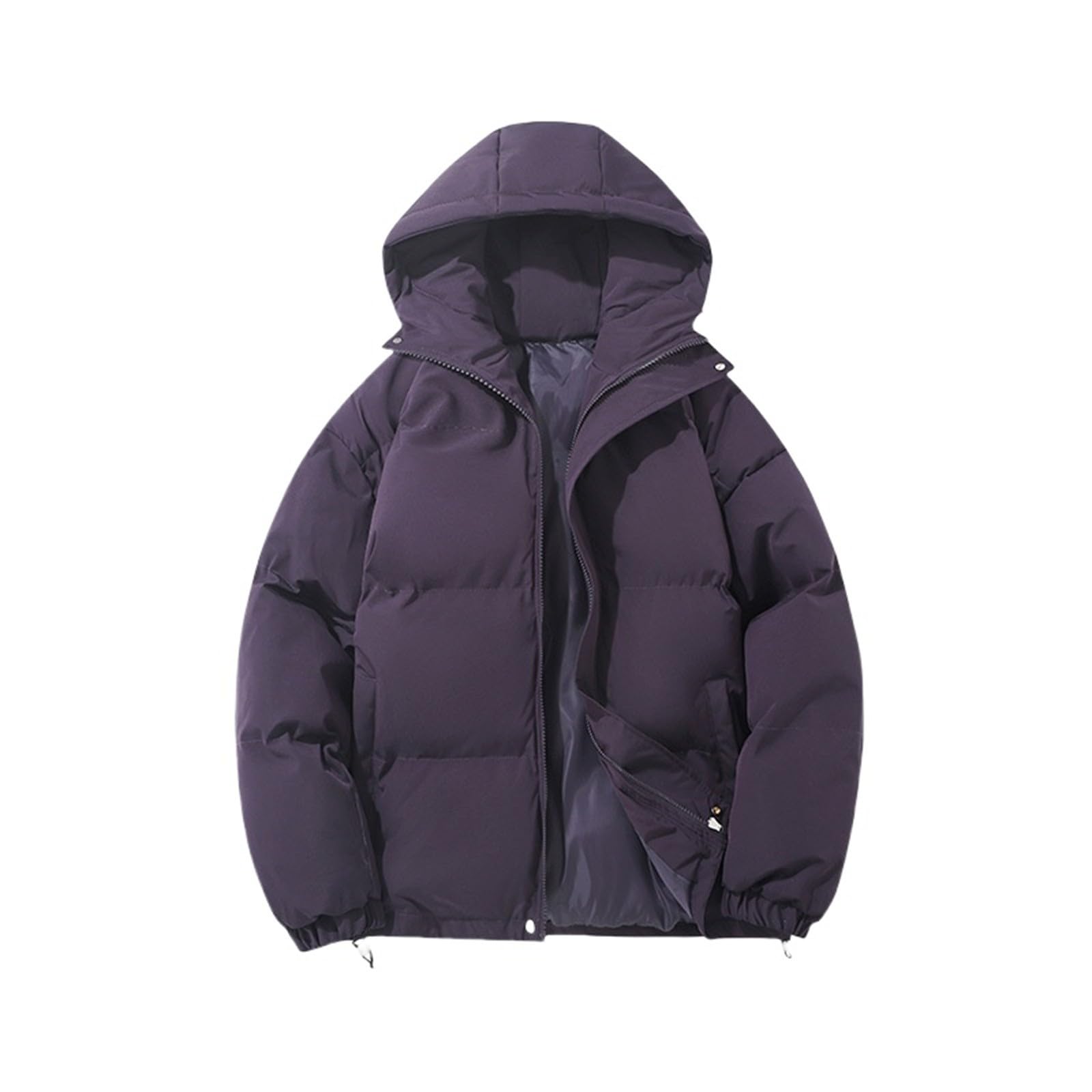 Winterjacke Damen Warm Puffer Jacke Outdoor Mit Kapuze Langarm Taschen Steppjacke