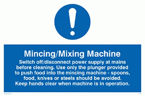 Viking Signs MM190-A4L-3M Mincing/Mixing Machine Rules Sign, 3 mm Rigid ...