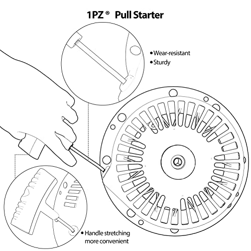 1PZ TE6-HSV Recoil Starter Pull Start Replacement for Tecumseh 590704 HM100 OHH45 OHH50 OHH55 OHH60 OHH65 OHV125 TVM195 TVM220 590736 590746 590748 590748A 590671 590788 5.5HP to 10HP Engine by 1PZ - Image 5