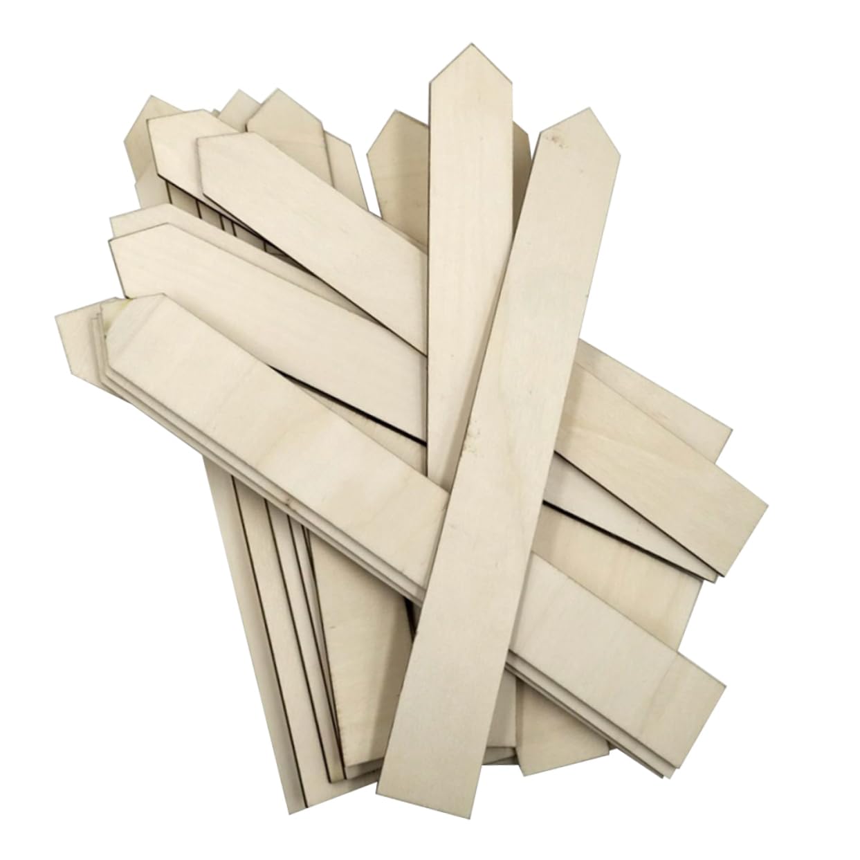 Kisangel Étiquettes De Jardin En Bois Solide 24x3 Cm Pour Potager Et Plantes, Lot De 100 Pièces, Longues Bandes Résistantes Pour Marquage Extérieur