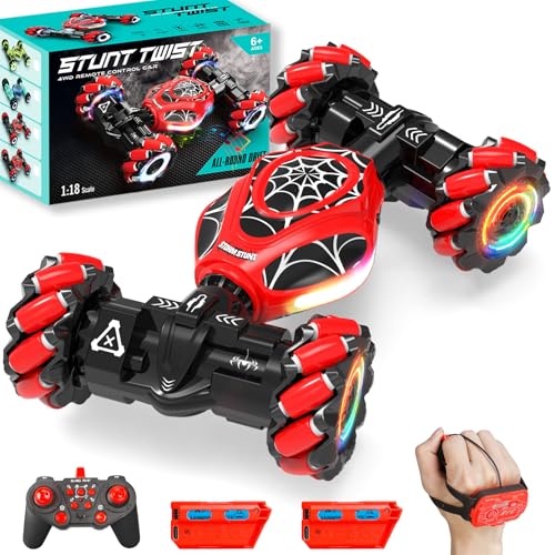 , 2.4ghz Gesture Sensing Rc Stunt Car Toys For 6-12 Years Old Boys Girls, Hand Controlled Remote Drift Twist Offroad 360&deg; Rotation With Lights Music For Birthday Gifts
