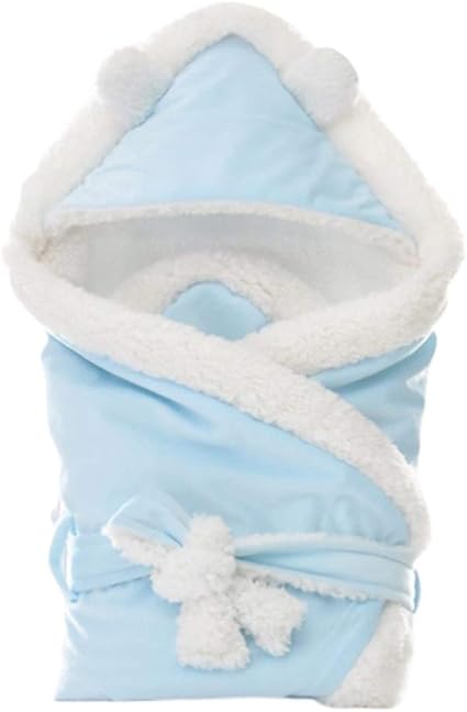 Amazon Fcqny ベビーおくるみ 抱っこ布団 新生児 寝袋 フランネル フード 冬 無地 お出かけ 授乳ケープ 大判 退院 出産祝い ふわふわ おくるみ ベビー マタニティ 通販