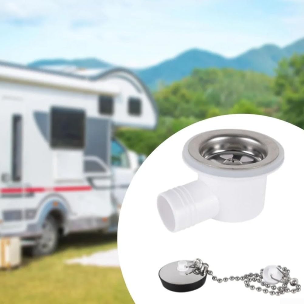 Raccordo di scarico per lavello camper in acciaio inox marino ad angolo retto