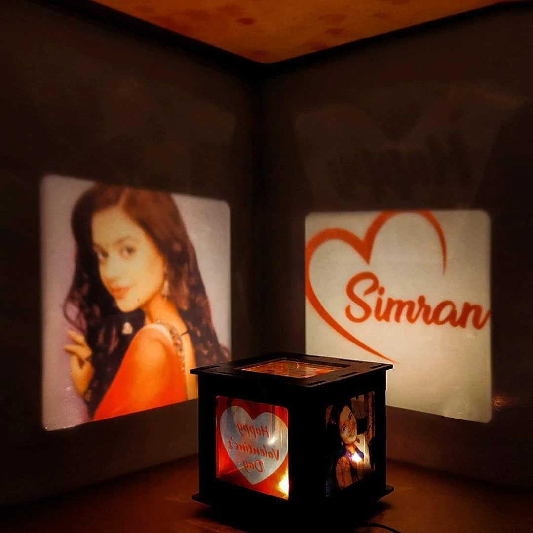 GIFTSVALLA Wooden Shadow Box with Electric Night Lamp Best Customized/Personalized Gifts | Birthday Gift, Best Gift for Girlfriend, Wife Special Latest, Gift for Anyone