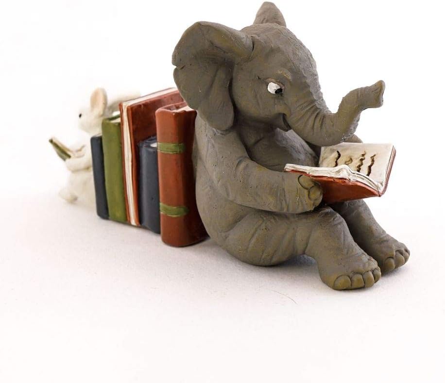 Fairy Garden Mini - Elephant and Bunny Reading Together