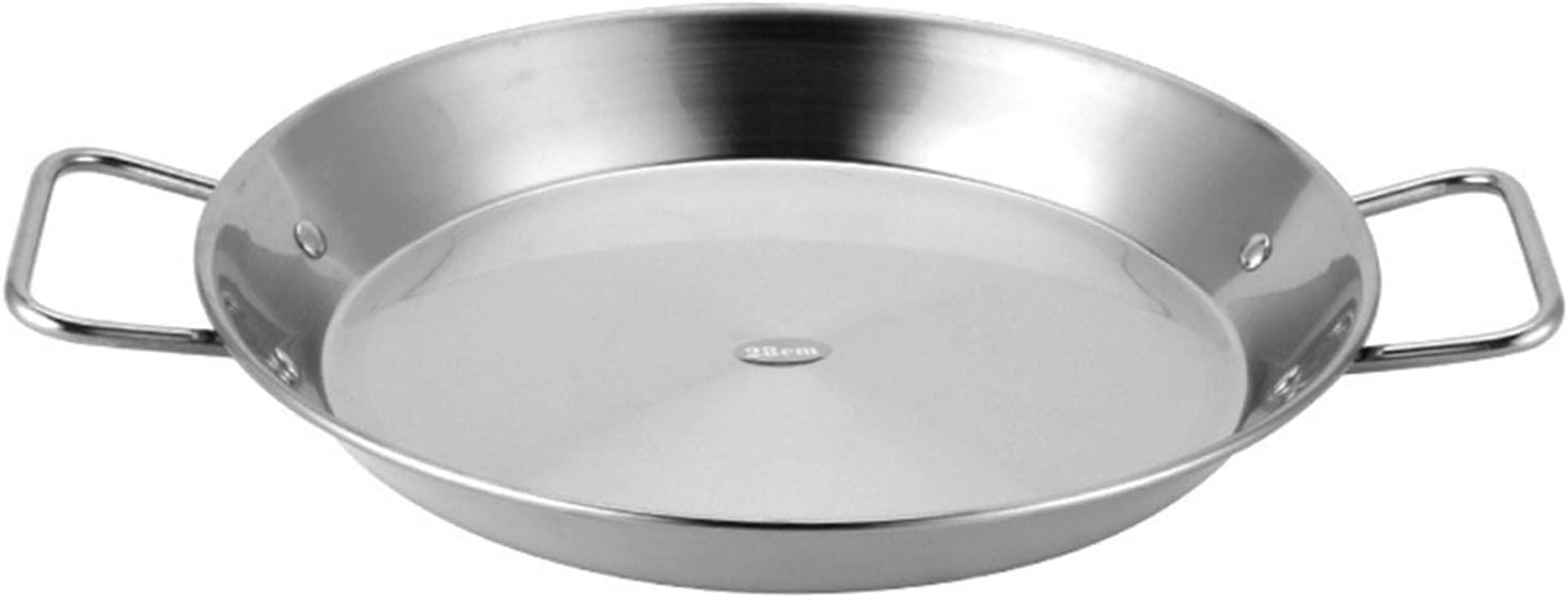 Pots, Stainless Steel Double Ears Pan,Stainless Steel Spanish Paella Pan, Non-Stick Seafryipot Wok Cheese Cooker Cookipan, Kitchen Cookware
