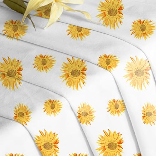 Image of HOMEMONDE Duck Curtain Window 5 Feet 1 Piece- Floral Printed Room Darkening Curtain with Eyelets - (60 Inches, Sunflower Yellow)