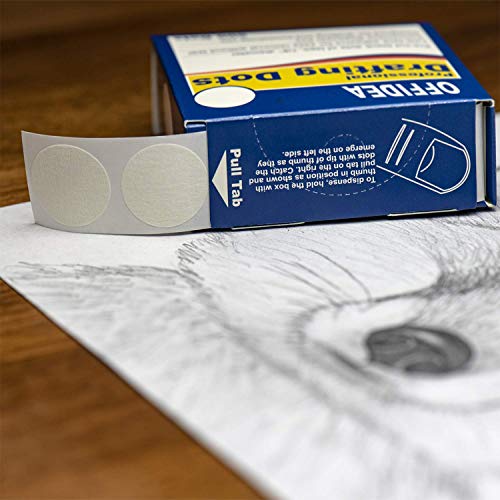 Offidea Professional Drafting Dots 500 pcs - Low Tack Pre-Cut Blank Tape - Easy to Use, for Drawing, Blueprint, Artist, Architect
