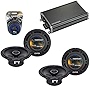 Harmony Audio Compatible with Dodge Dakota 2008-2011 Factory Speaker Replacement Bundle (2) R65 & CXA360.4 Amp