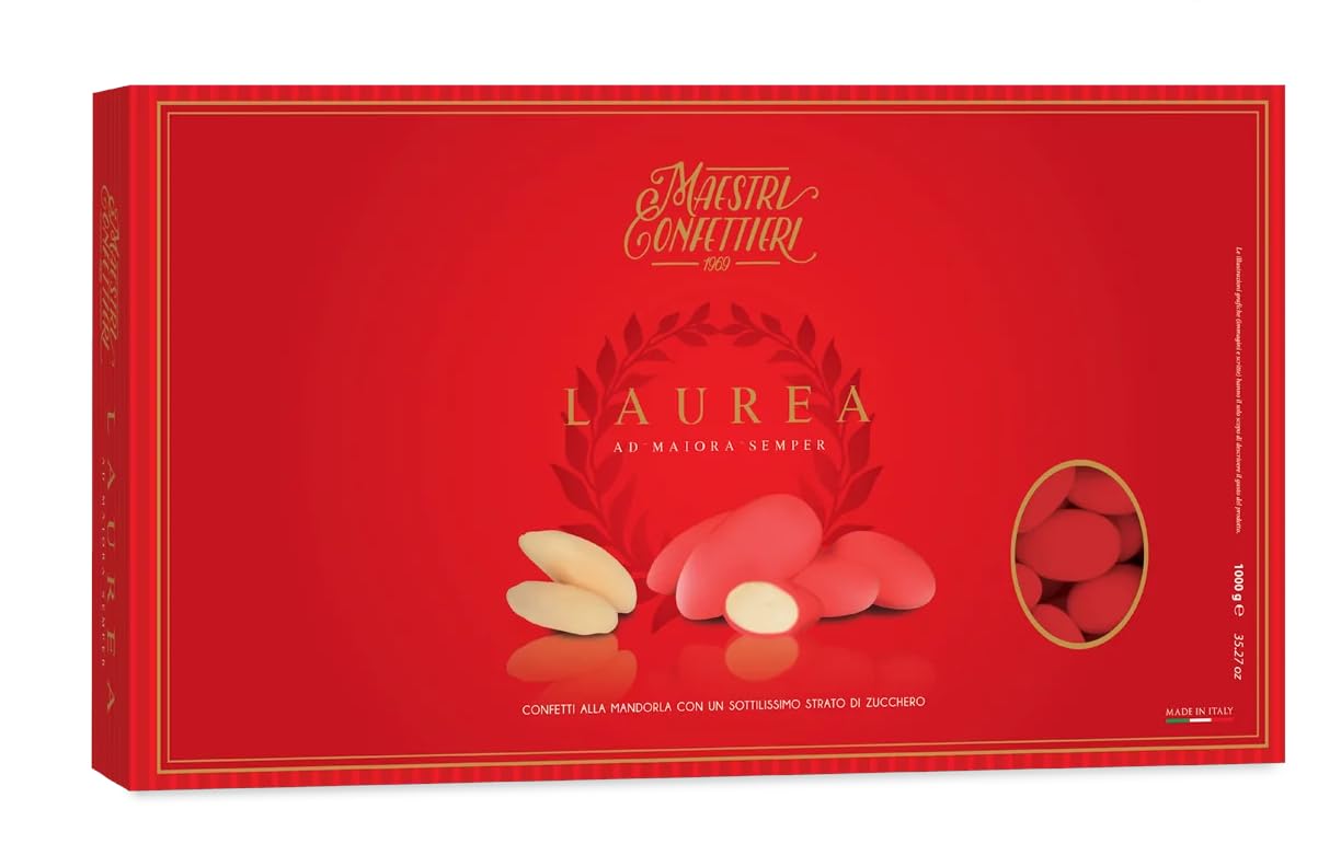 CONFETTI MAXTRIS SPOSA NOVELLA E LAUREA CON MANDORLA calibro 36-​1 KG (ROSSO)