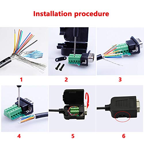 Adaptador conector DB9 RS232 Serial SinLoon miniatura 5