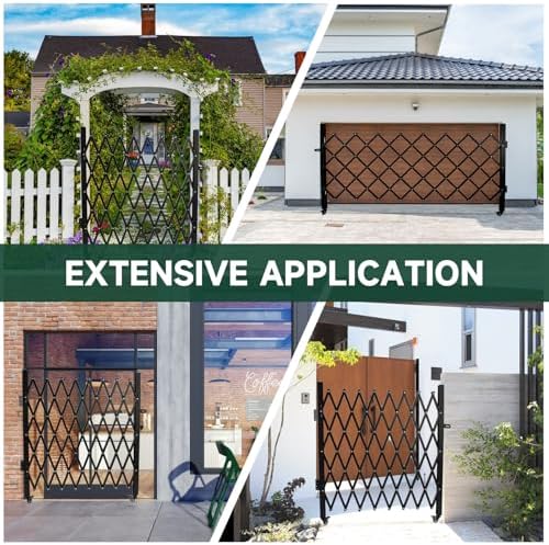 SGOLAN Single Folding Security Gates Accordion Door, 72" W x 50" H Metal Expandable Fence 360Rolling Expanding Outdoor Security Scissor Gate for Courtyards, Garages, Gardens - 5