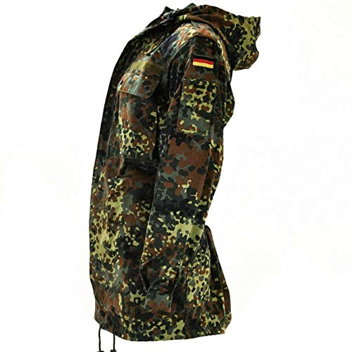Image of Original German Army Field Jacket Military Issue Hooded Parka Flecktarn camouflage Combat