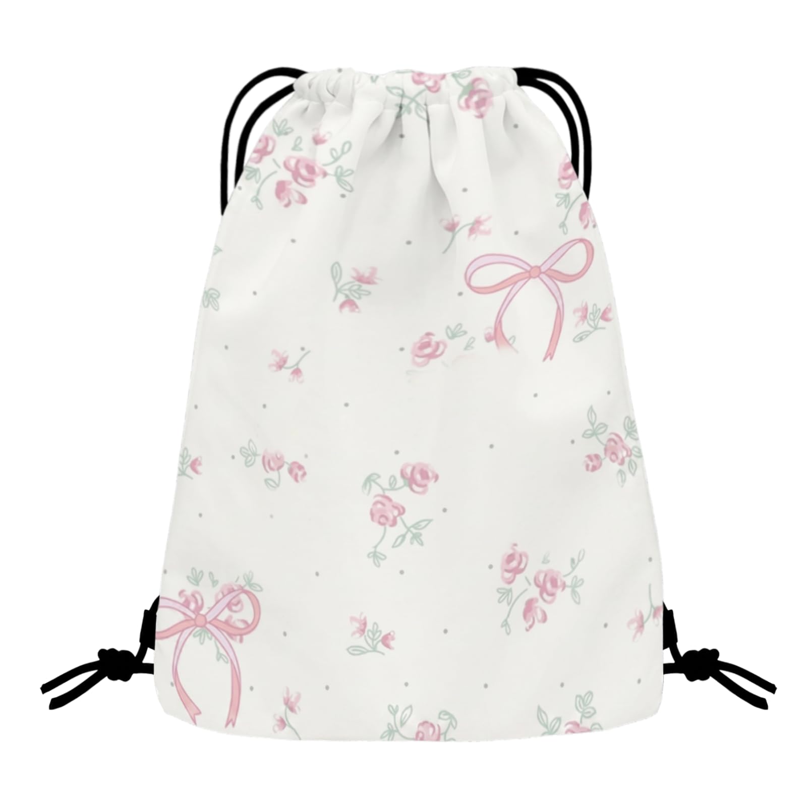 Pqrsde Girls Drawstring Bag Cute Bow Drawstring Bags Girls Swimming Bag Draw String Bags Large Capacity Storage for School Swimming Sports Travel Shopping and Daily Casual Use