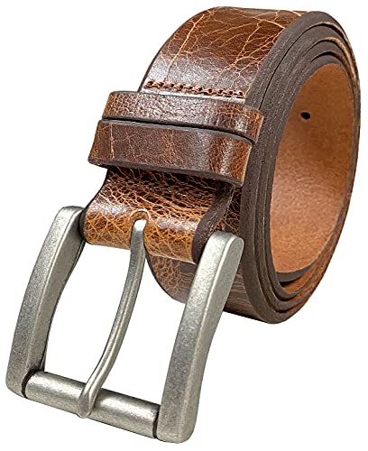 BS0008 Genuine Full Grain Leather Vintage Casual Jean Belt 1-1/2