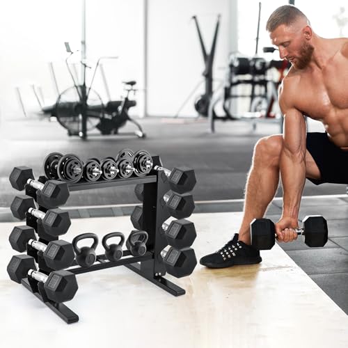 Trintion Heavy Duty Dumbbell Rack Multi-Tier Weight Rack Compact Dumbbell Rack for Dumbbell and Kettlebell Storage Compact Gym Equipment Organizer for Home Gym - Sturdy Steel Frame - Image 7