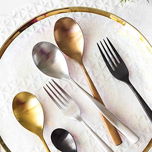 Silverware Flatware Cutlery Set, 4/16/24/32/40/48 Pieces Silver 304 Knife, Fork and Spoon Set Table Knife, Fork and Spoon Stainless Steel Tableware.Gold-48 Pieces for 12 -Rose Gold-48 Pieces for 12