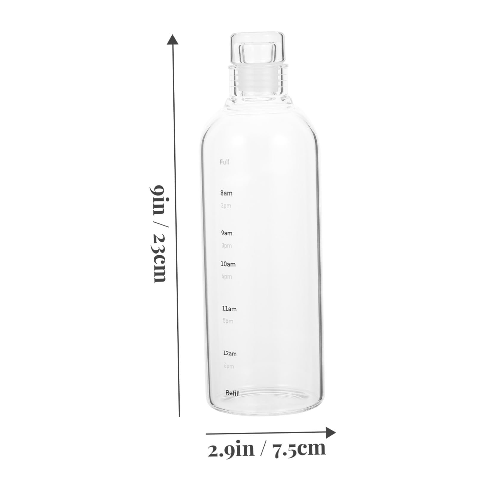 Bouteille D’Eau Vide 750ml en Verre, Portable pour Sport | Bords Lisses, Design Simple et Forme Créative, Usage Vélo et Yoga, Détails en Caoutchouc
