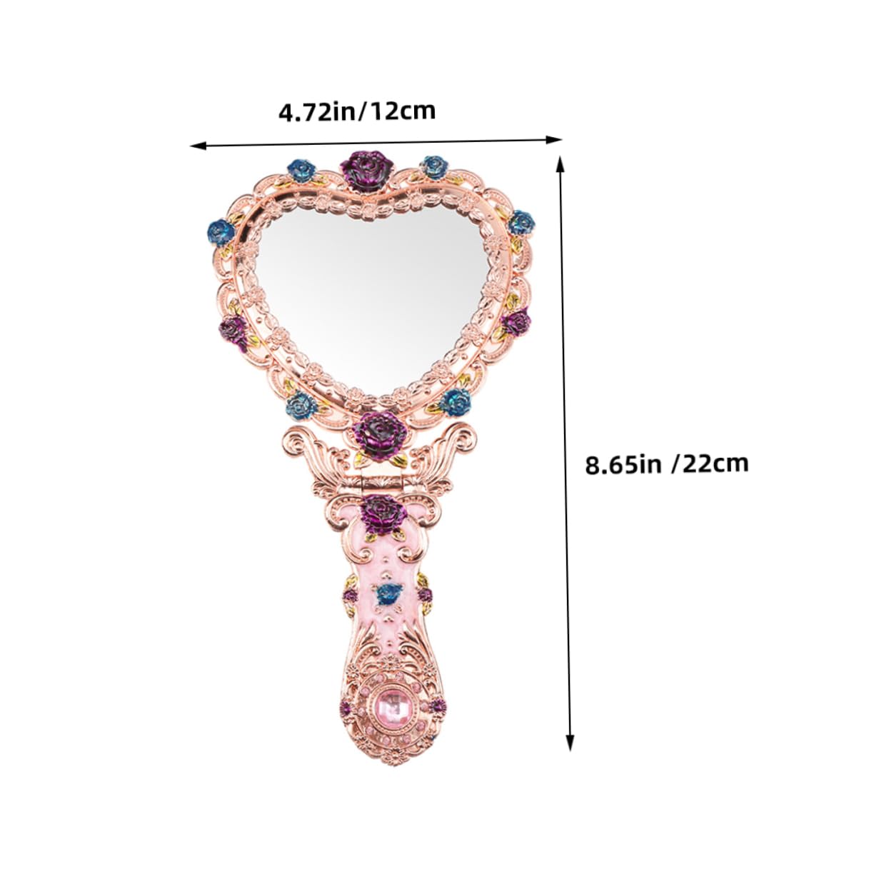 Didiseaon Heart Shape Handheld Makeup Mirror Portable Vanity Mirror with Comfortable Grip for Women Makeup Artists Present for Any Occasion Elegant Style Design