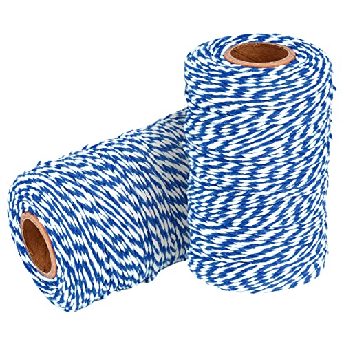 Ficelle de coton pour boulanger: 2 rouleaux - 656 pieds, 18 bleu blanc, 2mm