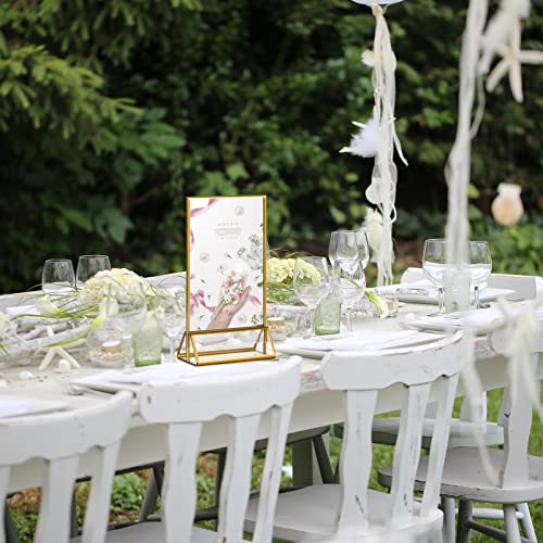 Boxalls Acrylic Sign Holders Gold Border - 6 Pack, 4X6 Gold Clear Picture Frames Vertical Stand, Double Sided Menu Holder Display For Wedding Table Number, Restaurant Recipe, Photo #TOP4