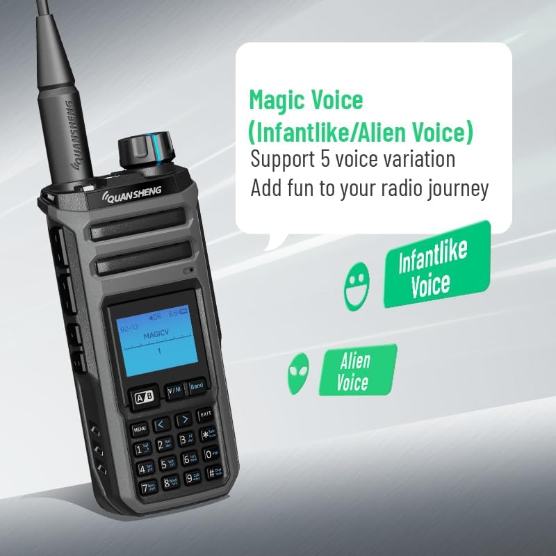 Walkie talkie displaying Magic Voice options