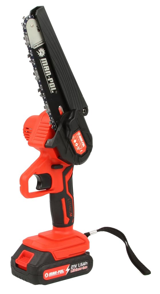 Motosierra eléctrica de cadena | 1500 W | 21 V | 1500 mAh | 2 barras de 6" (18 cm) | 2 cadenas de 6" (18 cm) | Corte 15 cm | Velocidad de la cadena 6 m/s | poda de jardín madera