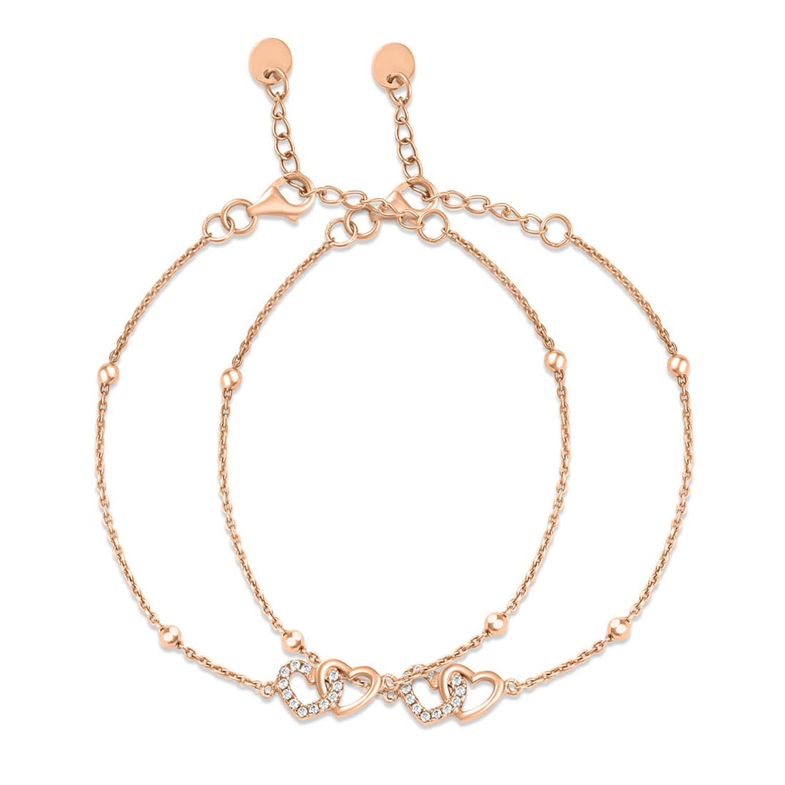 zavya 925 Sterling Silver Heart Rose Gold Plated Anklet | Gifts For Women And Girls | With Certificate of Authenticity and 925 Hallmark-picture-26