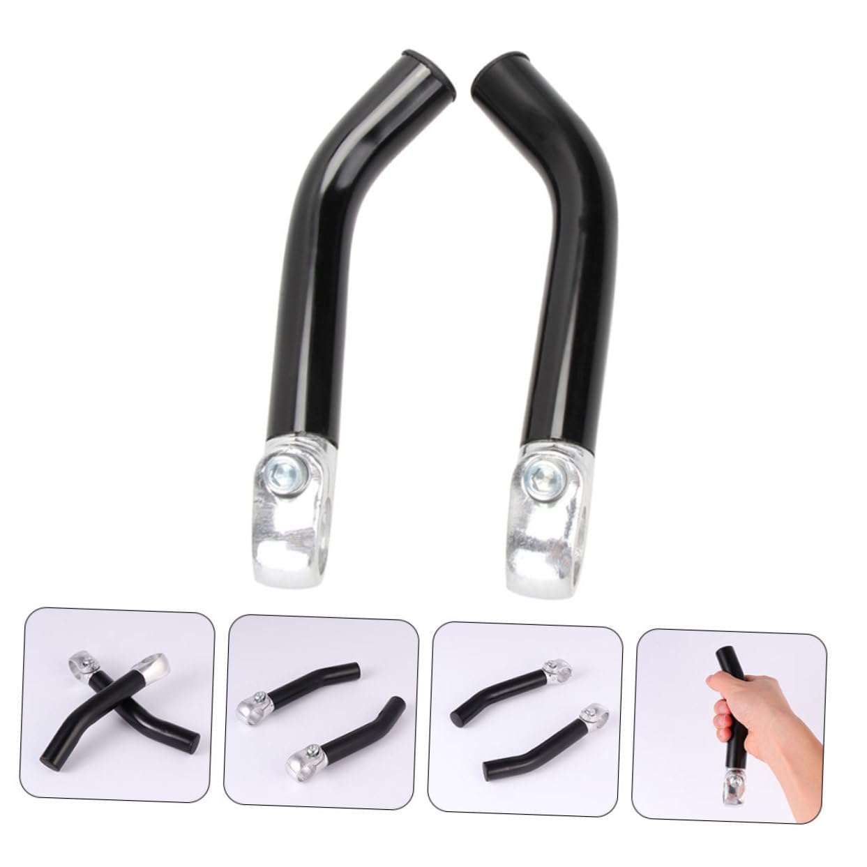 4 Embouts de Guidon de Vélo en Alliage D'aluminium Noir | Route et Vtt, Prise Antidérapante, Position de Conduite Plus Confortable