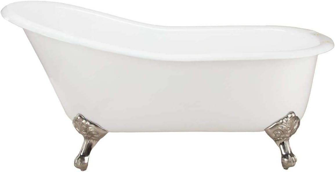 Vintage Tub & Bath Charlotte 60 Inch Cast Iron Slipper Clawfoot Tub Package