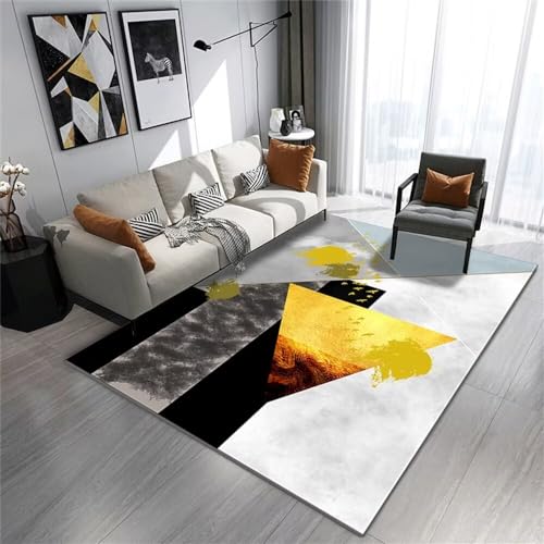 Tapis lavable en machine salon gris 200x280cm grand format rectangulaire - 2